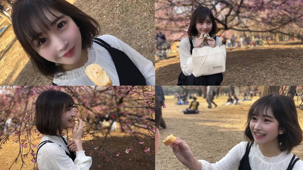 February limited Uncensored 145cm fair-skinned lady Lunch box date continuous vaginal cum shot in the park