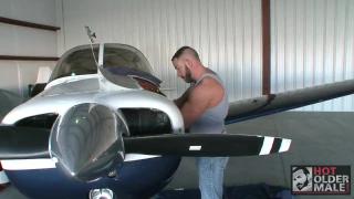 Muscle Daddy Shay Michaels Fucks Daddy Kent on Wings of an Airplane 1