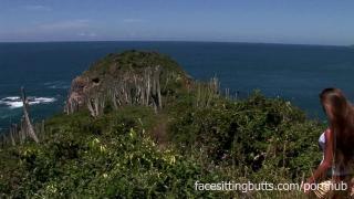 Lucky Guys Stuff a Busty Babe on a Big Cliff 2