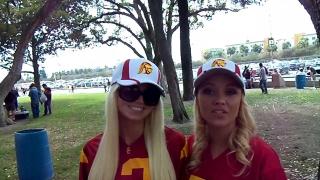 Rikki six & Alexis Monroe have a Creampie Party after a College Football 2