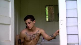 Young Hot Twinks with Tattoos having Anal Sex in Public Toilet 10