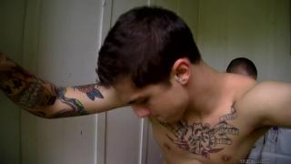 Young Hot Twinks with Tattoos having Anal Sex in Public Toilet 12