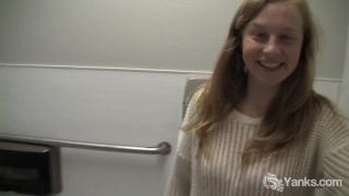 Busty Lili Masturbating in a Public Bathroom 2