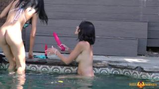 Shy Love goes Lesbian with Girlfriend Heather Vahn at the Pool 7