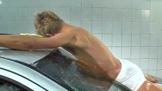 George Basten Fucks his Friend Bareback in a Car Wash 2