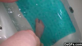 Dagfs - during she's Playing with her Pussy in her Bath, she Begins to Suck 12