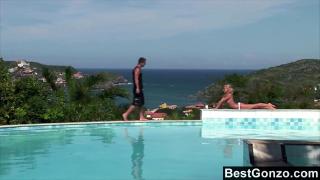 Best Gonzo - Faith Gets her Pussy and Ass Fucked by the Pool in Paradise. 2