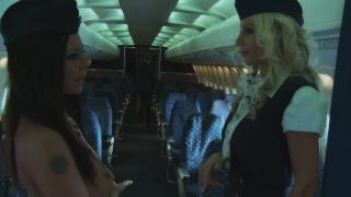Horny Lesbian Flight Attendants Fuck on Private Plane 1