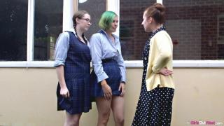 Naughty Hairy Schoolgirls get Licked and Rimmed by Strict Headmistress 1