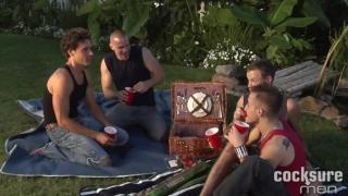 Lovers Picnic - two Couples Bareback Outdoors 2