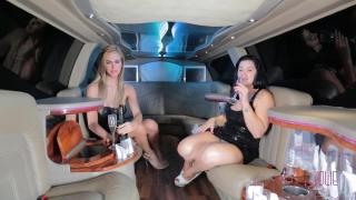 Blonde Shemale Barbara Perez and her Hot Body Fucking a Girl in a Limousine