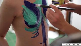 Girls Painting on the Naked Body with many Pussy Close-ups - XCZECH.com/Art 3