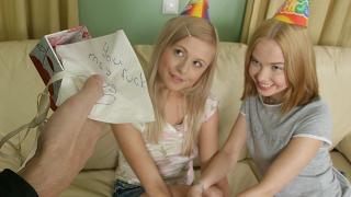 Happy Birthday! as a Present you may Fuck two Petite Blonde Teen.