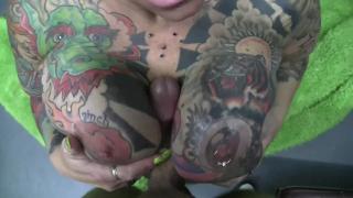 Busty Tattooed Babe does a Nice POV Blowjob 4
