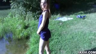 Amateur Sex with Beautiful Girl in Wood by the Lake 2