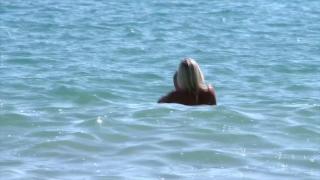 Big Booty Blonde Gets Rough Double Penetration on the Beach. 2