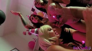 Birthday Orgy Surprise for Horny Ebony Cutie Jenna Foxx with BBC! 2