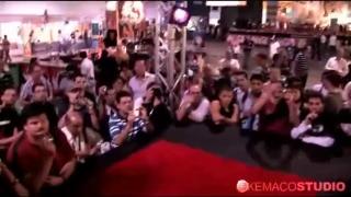 3 Porn Chicks Playing with Random Guy from the Crowd on a Stage 1