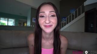 Petite Newbie on Casting Couch Takes Big Dick and Swallows Cum! 1