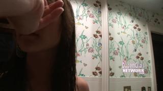 Brunette Pees in Shower at a Party 4