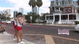 Cute Girl Pees in Parking Lot at Gasparilla 10
