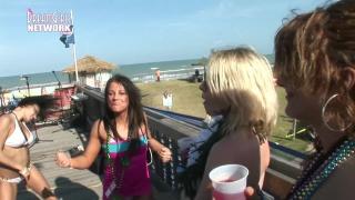 Girls Flashing in VIP Area of Spring Break Beach Party 10