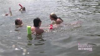 Hot Milf Hot Girls Eat Pussy and make out at Party Cove Bush