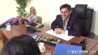 Businessman Bangs 4 Sexy Interns Including Stacey Lacey & Tiffany James 1