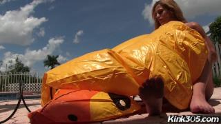 Aspen Celeste Fucks a Rubber Duck Inflatable then Pops It! 6