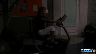 Ponytailed Blonde gives a Blowjob after her Teasing Gym Workout 5