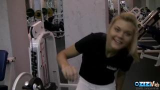 Ponytailed Blonde gives a Blowjob after her Teasing Gym Workout 8