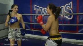 Topless Thai Box Wrestling Mira Cuckold Vs. Lana 3
