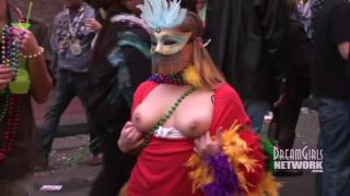 Daytime Tit Flashing at Mardi Gras
