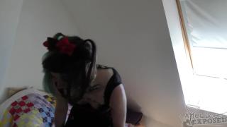 18yo Andy Teen Super Cute Goth Spinner Huge Dildo and Blowjob 1