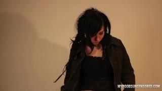 Goth Girl Alice Avreg Striptease and Play with Pierced Nipples and Panties 3