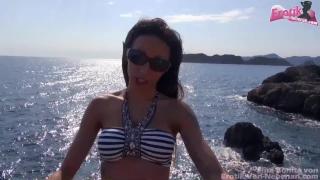 German Skinny Latina Amateur Tee Fucks at Beach from Mallorca 2