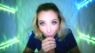 BLUE EYED SAMANTHA RONE POV BLOWJOB W/ CUM SWALLOW - SWALLOW SALON 11