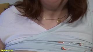 Horny Redhead BBW Teen Plays with her Extreme Monster Boobs 8