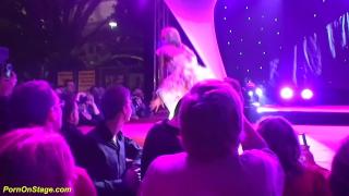 Sexy Striptease by Hot Bride on a Public Show Stage 1