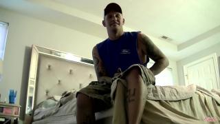 29 Years old Tattooed Hunk Strokes his Cock 1