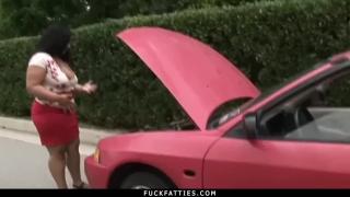 FuckFatties - BBW Ebony Delilah Black in a Fucking Car Trouble 1