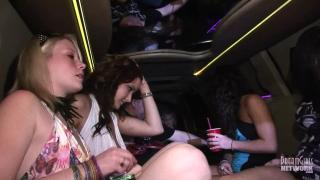 5 Girls Flash and get Crazy in Limo on the way to the Club 5