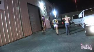 Parking Lot Flashing and Peeing with 5 Partying Models 11