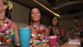 Hula Girls Flash in Limo on the way to a Sorority Party 10