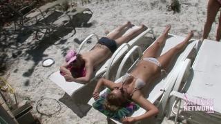 Girls Sunbathing Topless on Private Area of Beach 1