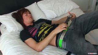 Long Haired Twink Kristian James Jerks his Dick and Cums 2