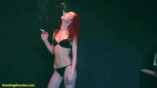 Skinny Redhead Teen Smoking a Cigarette 4