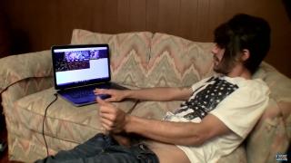 Devin Jerk his Cock while Watching a Porn of himself 4