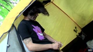 Devin Pissing and Jacks off in a Tent in the Woods 2