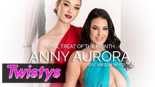Twistys - Skinny Blonde Anny Aurora Worships Angela Whites Big Natural Tits 1